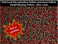200g Fish food rich spirulina vegetarian grains and meats 45 protein Size 1mm