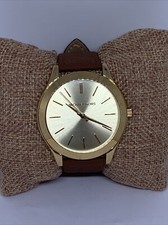 Reloj de cuarzo Michael Kors Runway MK3179 para hombre cuero marrón esfera analógica WFH192