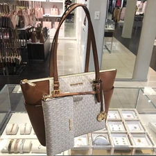 Michael Kors Purse Shoulder Tote Handbag Bag Satchel +Long Zip Around id  Wallet