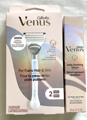 Gillette Venus for Pubic Hair and Skin, Daily Soothing Serum 1.7oz +Venus razor