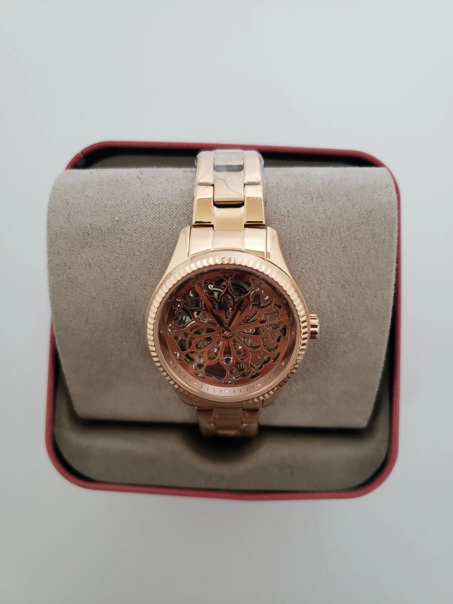 Fossil Ladies Rye Automatic Rose Gold-Tone Stainless Steel Watch