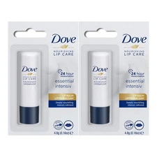 Dove Nourishing Lip Care 24 Hour Essential Lip Balm, 4.8g (0.16oz) (Pack of 2)