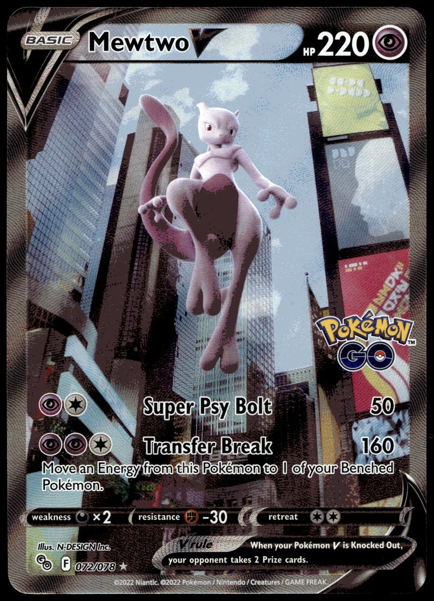 mewtwo v card pokemon go Pokémon Mewtwo V SWSH229 Black Star Promos Pokémon GO Elite Trainer Bo –  Martins Collectables main image 0