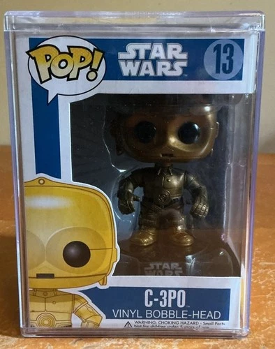 Funko Pop! Star Wars C-3PO # 13 1st Run (Large Font) Blue Box Vaulted, Hard Case