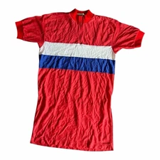 Vintage RAMPAR Cycling Jersey  1/4 Zip Pockets Red , Measurements In Pictures