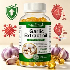 Garlic Oil 5000mg 120 Rapid Release Softgels Capsules 5000 Extract organic Pills
