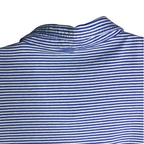 Johnnie-O Polo Shirt Boys 10 Blue White Striped Short Sleeve Pocket Front - Picture 4 of 10