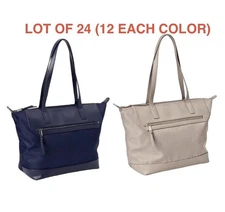 Lot Of 24 Time And Tru Adelle Nylon Womens Double Shoulder Strap Tote Travel Bag