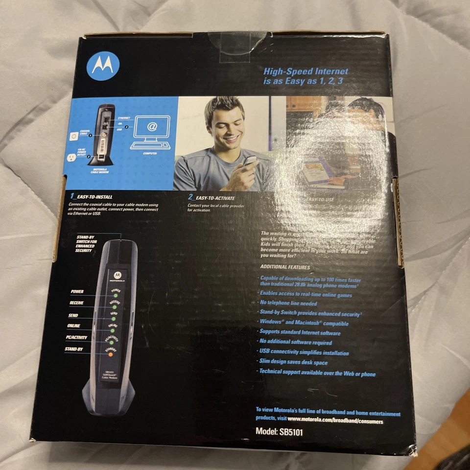 Motorola SB5101 DOCSIS 2.0 Cable Modem - Image 3 of 3