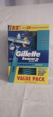 Gillette Sensor2 Plus Disposable Razor lubrastrip Pivot - 52Razors