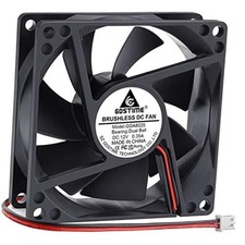4500RPM 80mm x 25mm 12V High Speed Dual Ball DC Cooling Fan 2 Pin  80x25mm