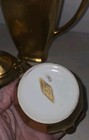 Beautiful 1943 Gold wheeling decorating glass china teapot  cream & sugar Spoon — photo 5