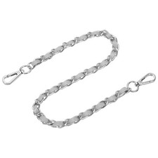 24" Purse Strap with Buckle for Shoulder and Cross Body Gray Silver 