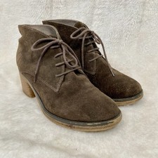 Chukka Boots Gr. 5 EUR 38 Büro Blockabsatz Wildleder Grün Retro Schnürer