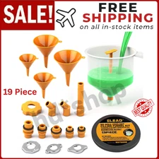 ELEAD No-Spill Coolant Funnel Kit-19-Piece Radiator Funnel Burping Kit, Coolant