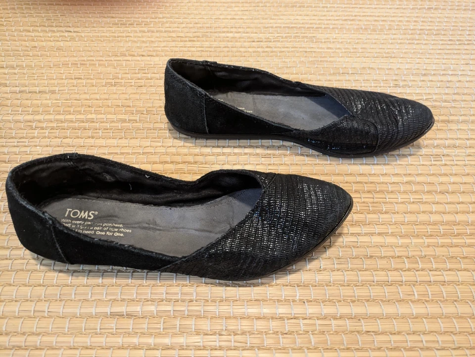 Original TOMS Ballerinas/Slipper/Halbschuhe/Schuhe Damen Leder schwarz Gr. 41 - Bild 2 von 4