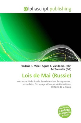 Frederic P. Miller (u. a.) | Lois de Mai (Russie) | Taschenbuch | Französisch