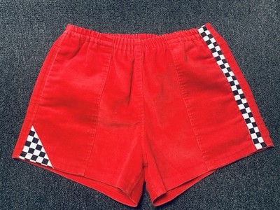 Vintage Vans Shorts Mens Medium Red Velvet Skateboard Factory BMX Team Van Doren