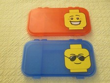 LEGO Storage Containers 2-Set Red Blue 3 Compartments Each