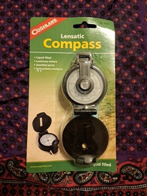 Coghlan's Lensatic Compass with Case, Liquid Filled, Camping Survival Emergency