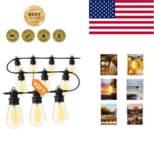 60FT LED Outdoor String Lights with 16 1 Edison Shatterproof Waterproof Bulb...