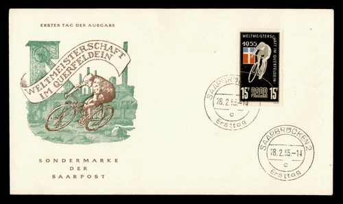 DR WHO 1956 GERMANY SAAR FDC BICYCLE RACE M78945
