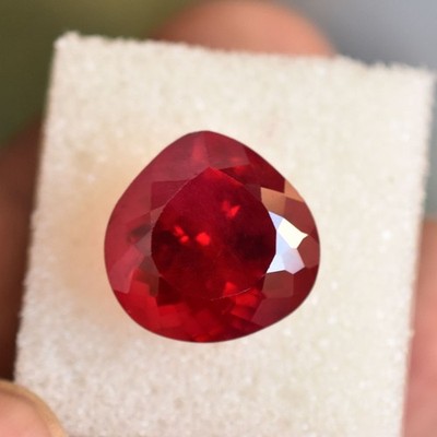 STUNNING 12x13mm Pear Cut NATURAL Red Ruby CERTIFIED Loose Gemstone For Her/Him