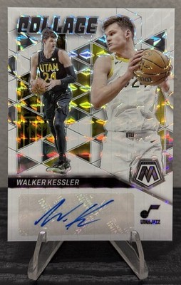 2023-24 Panini Mosaic Walker Kessler Collage White #CM-KES Auto 25/25 Bookend