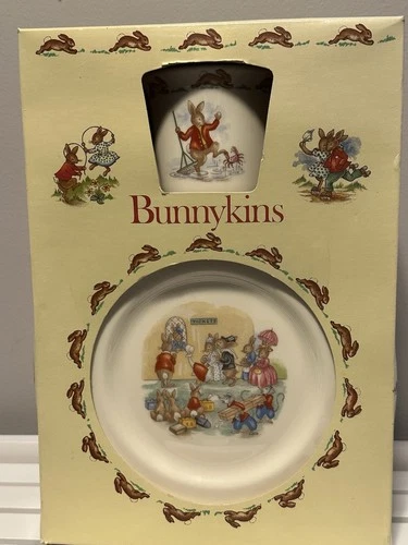  Royal Doulton BUNNYKINS Childrens Original Set Plate Cup/Mug Bowl-in box 