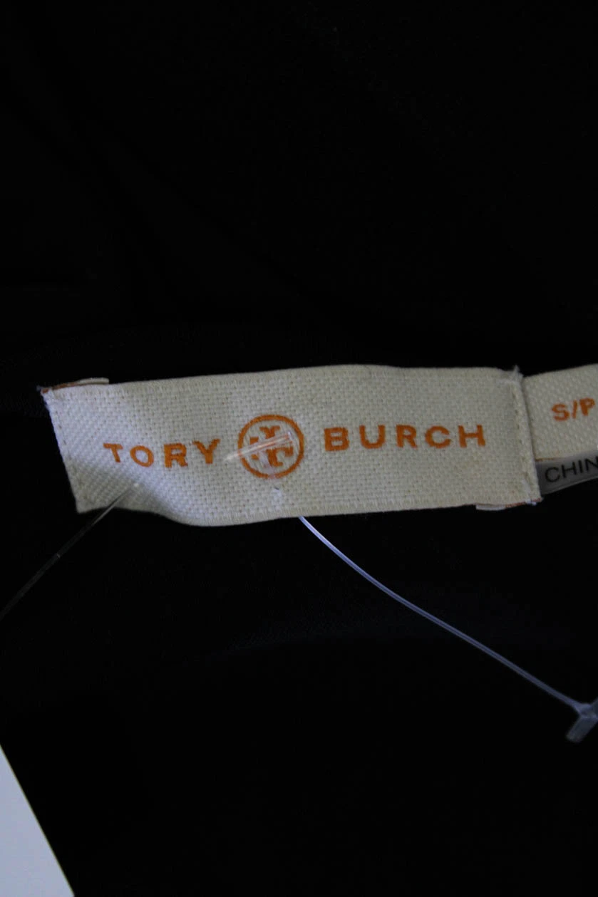 Abito donna Tory Burch manica lunga scollo a scoop mini maglia tubino nero taglia small