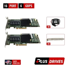 Lot of 2 Adaptec ASR-71605 SAS SATA 6Gbps PCIe 3.0 x8 RAID Card w/ BBU High Low