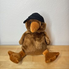 Kiwi Friends New Zealand Brown Bird Plush Stuffed Animal Black Hat 9" CHIRPS