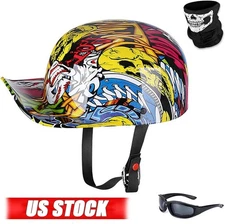 Retro Open Face Motorcycle Duck Helmet Baseball Cap Half Helmet Scooter Moped