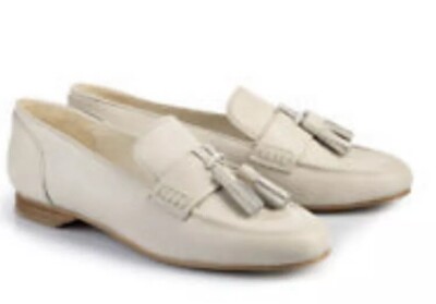 Buffalo London Damen weiße Leder Ballerinas EUR 41 | REF BRS #