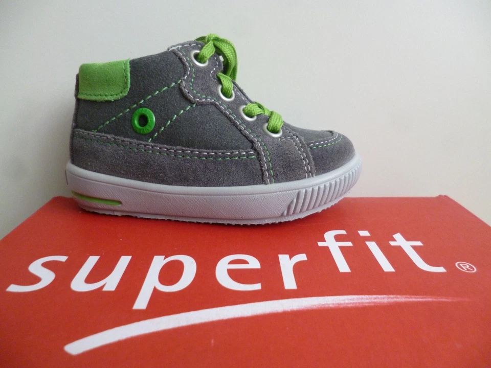 Superfit Niños Zapatos Medio Zapatos Zapatos para Caminar Cuero Gris Verde 359 Foto 2 de 4