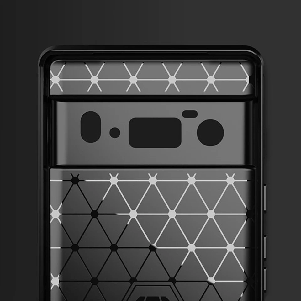 Protective Case for Google Pixel 6 Pro Case Carbon Look Black Bumper Cover - Image 2 of 3