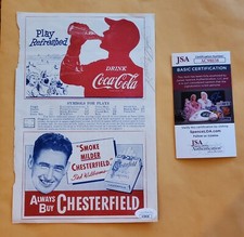 PHIL RIZZUTO --  SIGNED PAGE FROM 1950 BOSTON RED SOX SCOREBOOK -- JSA CERTIFIED