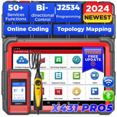 LAUNCH X431 PRO5 PAD V+ Diagnostic Scanner IMMO Key Programming Coding Tool TPMS