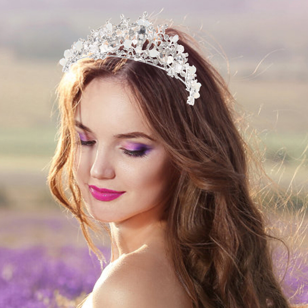 Pearl Hairpiece Crystal Crowns Women Rhinestone Bridal Tiaras eBay