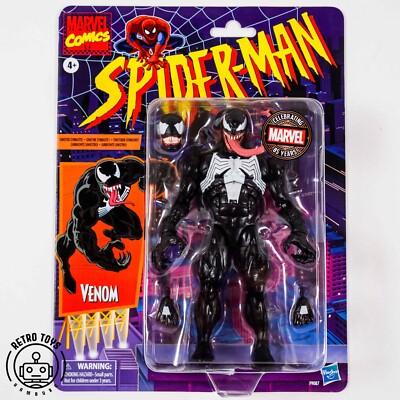 SPIDER-MAN VENOM Marvel Legends Animated Retro Collection Cartoon Toybiz 90s
