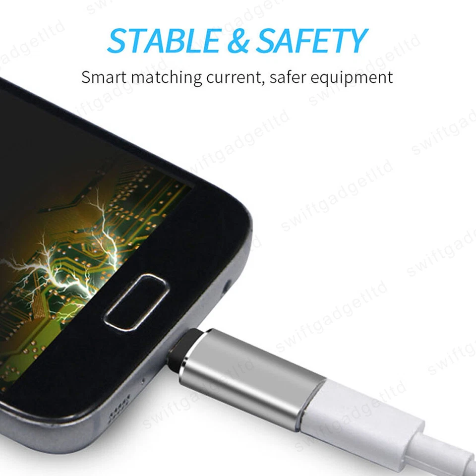 USB 3.1 Type C Female to Micro USB Male Charger Charging Cable Converter Adapter - Image 4 of 4