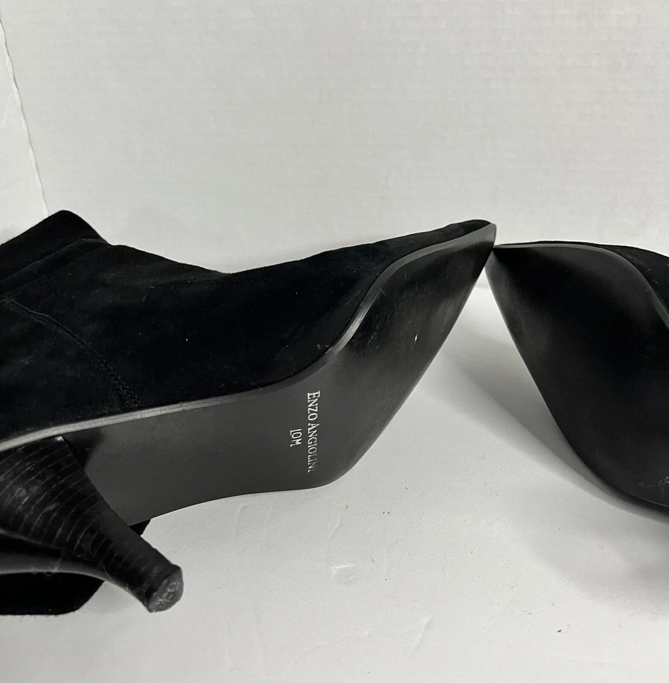 Botas negras de gamuza vintage Enzo Angiolini para mujer talla 10M tacones 3 pulgadas Foto 4 de 4