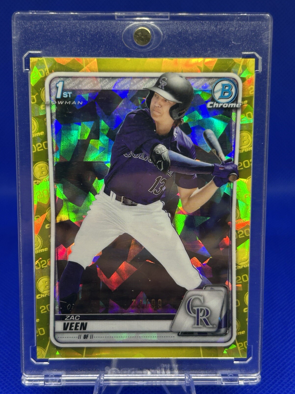 2020 Bowman Draft Sapphire Zac Veen 1st Yellow Refractor RC # /99