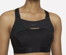 Small WOMEN'S Nike SWOOSH ULTRABREATHE SPORTS BRA CZ4451-010 BLACK S 75