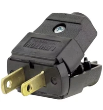 Leviton 2-Prong Replacement Plug, Black Polarized, 101-2EP 15A 110V 120V, 1 Pack