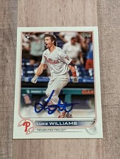 Luke Williams Signed 2022 Topps Series 1 Card #62 COA Philadelphia Phillies RC