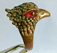 Extremely Ancient Rare Bronze Ring Bird Head Roman Legionary Artifac...