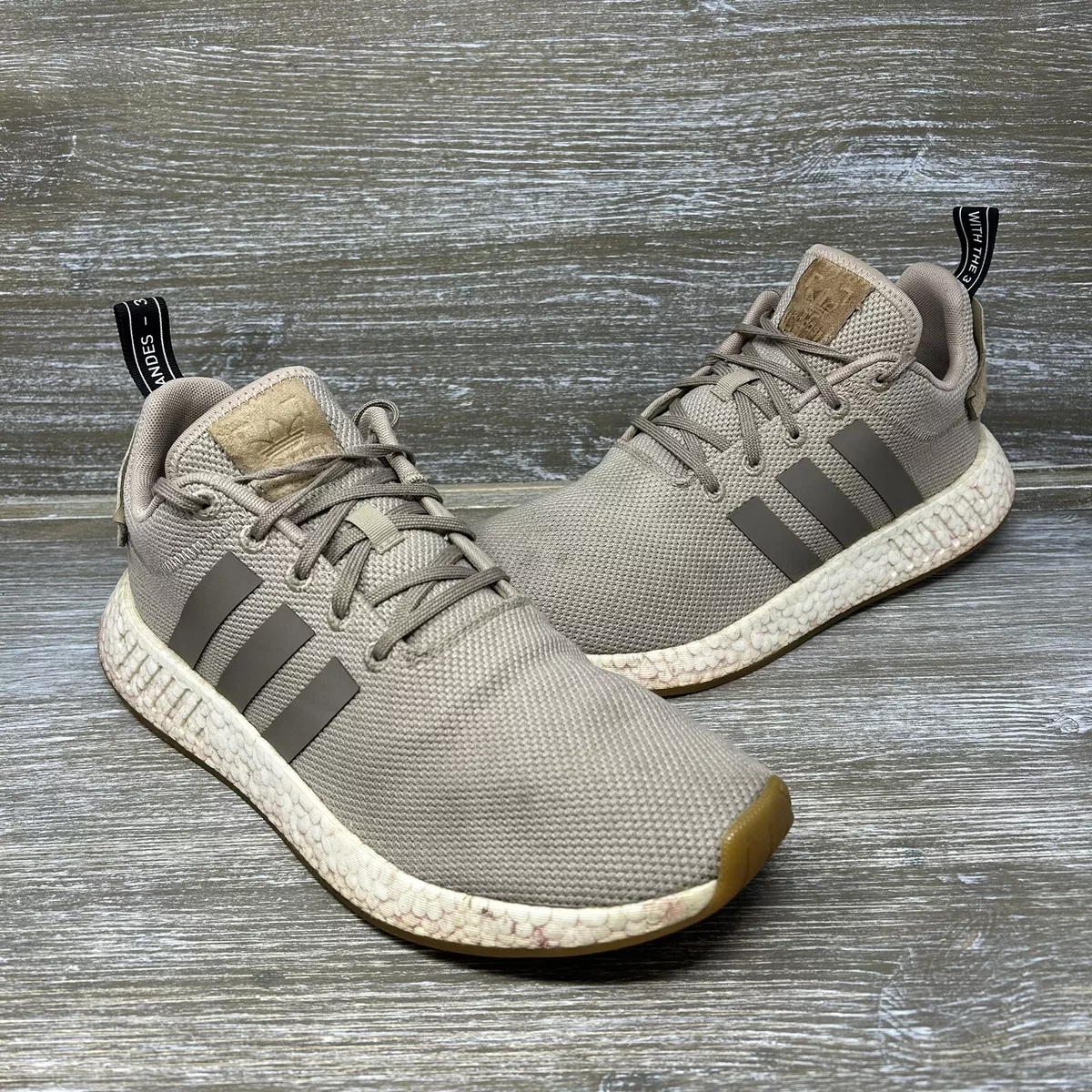 Adidas NMD R2 Khaki Boost Athletic Running Shoes BY9916 Mens Size 11.5 eBay