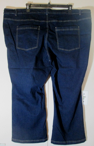 Woman Within Woman's Size 30W Petite Navy Blue Denim Stretch Jeans - Picture 9 of 13