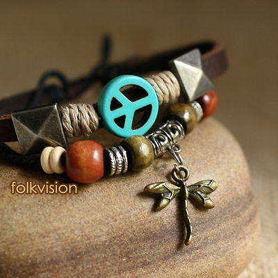 PCS Wholesale TRIBAL SURFER HANDMADE LEATHER HEMP BRACELET LB153